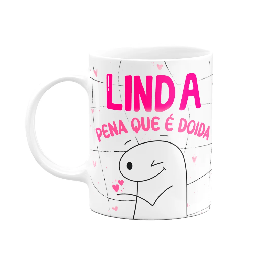 Caneca Flork Amigas - Linda, Pena Que É Doida