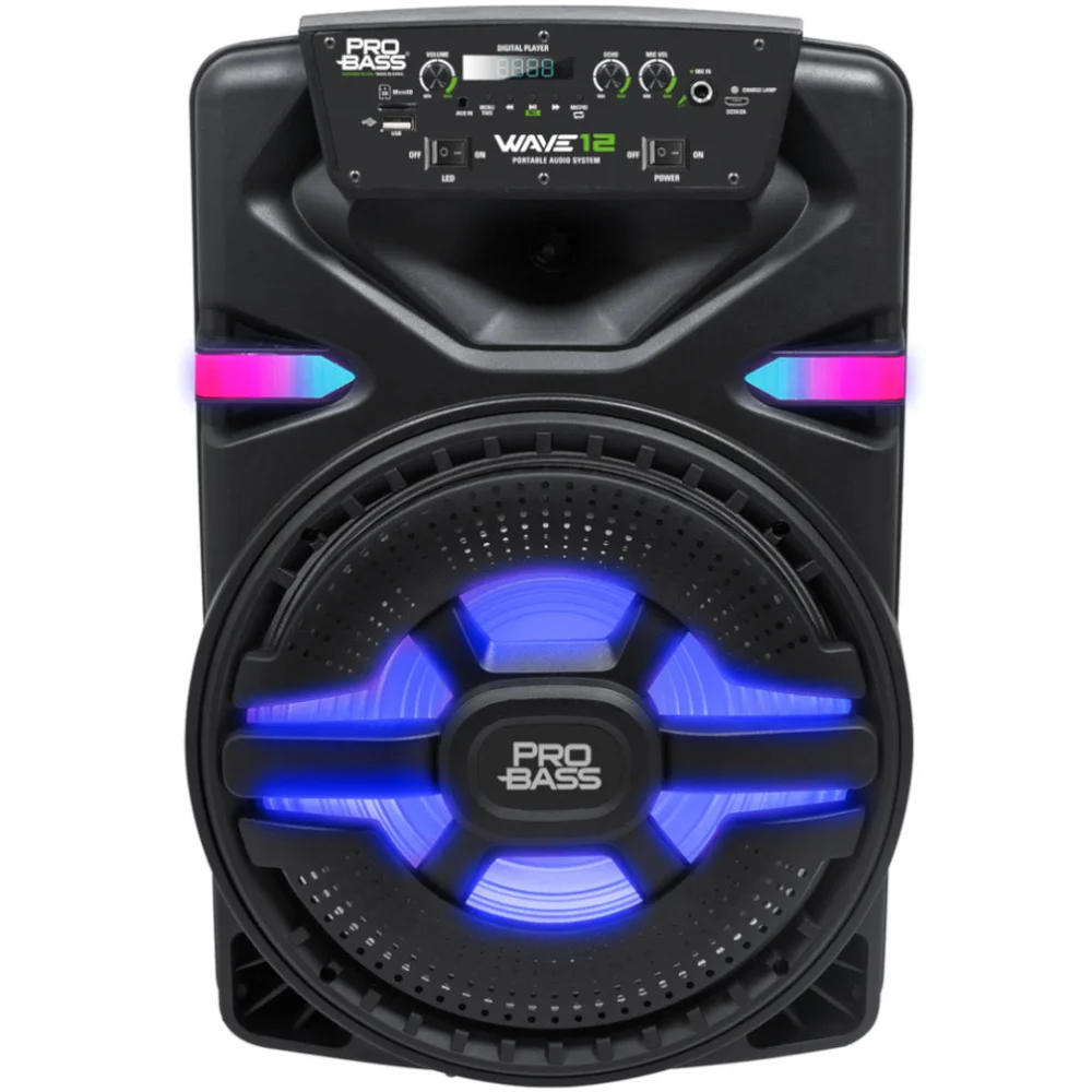 Caixa Amplificada Bluetooth/sd/usb Iluminacao De Led 12PolegadasPolegadas 400w Wave12