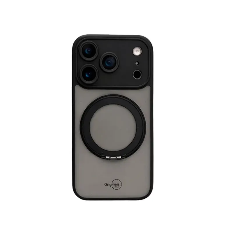 Capa Iphone 17 Pro Max Stand Com Proteção De Câmera Iplace, Preto