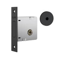 Fechadura De Segurança Trava Auxiliar 1004 Tetra Chave Roseta Redonda Preto Fosco 40mm Stam