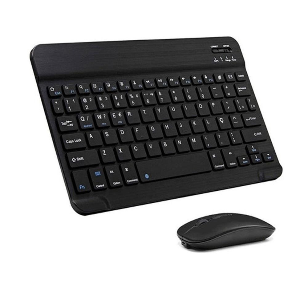 Teclado Abnt2 + Mouse Bluetooth Para Tab A7 S6 S7 Ipad 7 8 9