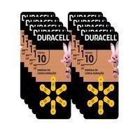 60 Pilhas Auditivas Nº A10 / Pr70 Duracell, Com 6 Unidades