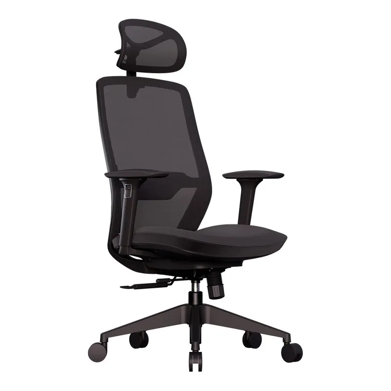Cadeira Office Elements Serena Slide, com Apoio para os Pés, Até 120kg, Reclinável, Malha, Preta - 72096