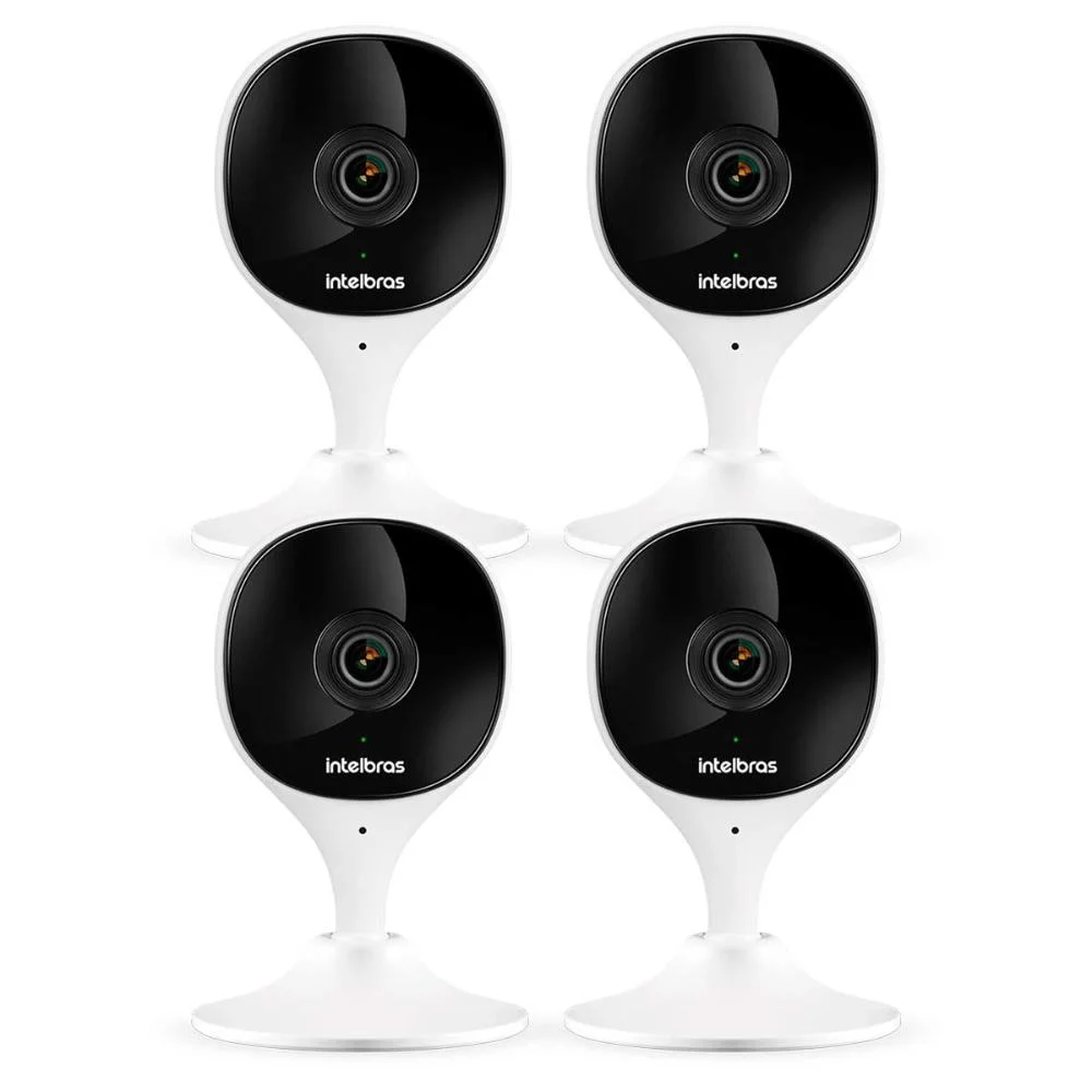 Kit 4 Câmeras Wi-fi Com Aúdio E Inteligência Artificial Imx Intelbras Visão Superwide Branca