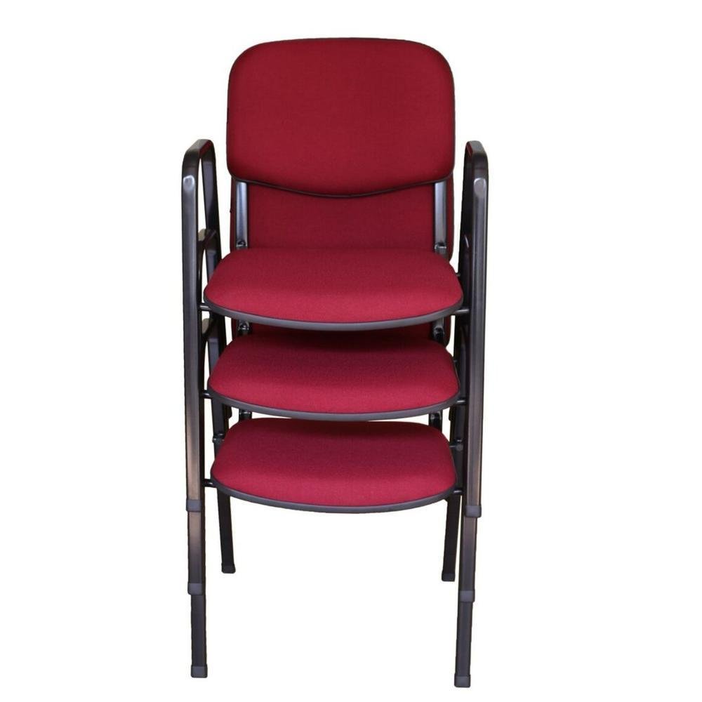 03 Cadeiras Para Auditórios, Linha Hotel Auditório, Vermelho
