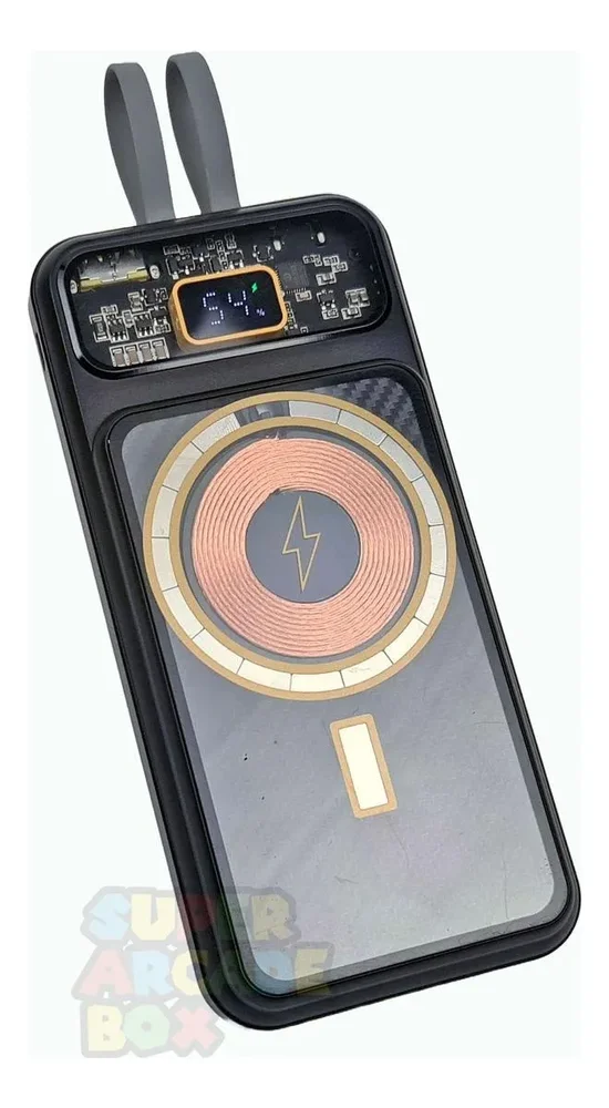Powerbank Turbo De Indução Wireless Carregamento Rapido Gold Cor Preto