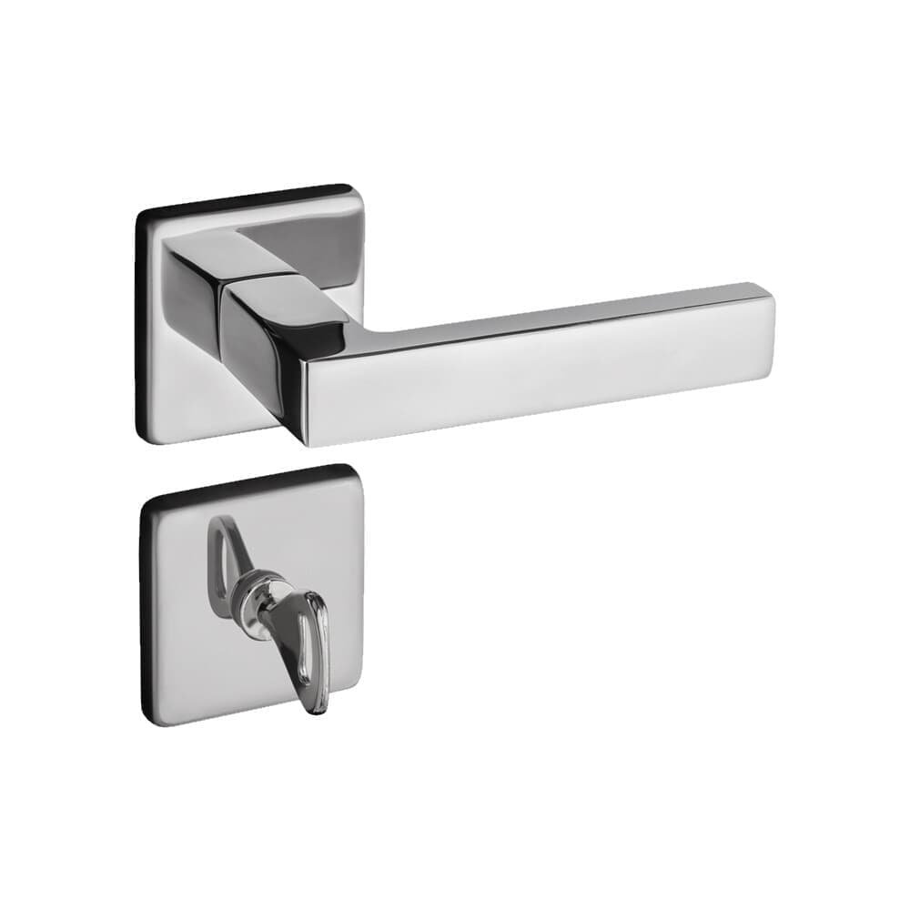 Fechadura Concept Banheiro 471-40cb Rq1 Ecoinox Roseta Quadrada Aço Inox Polido 40mm Pado