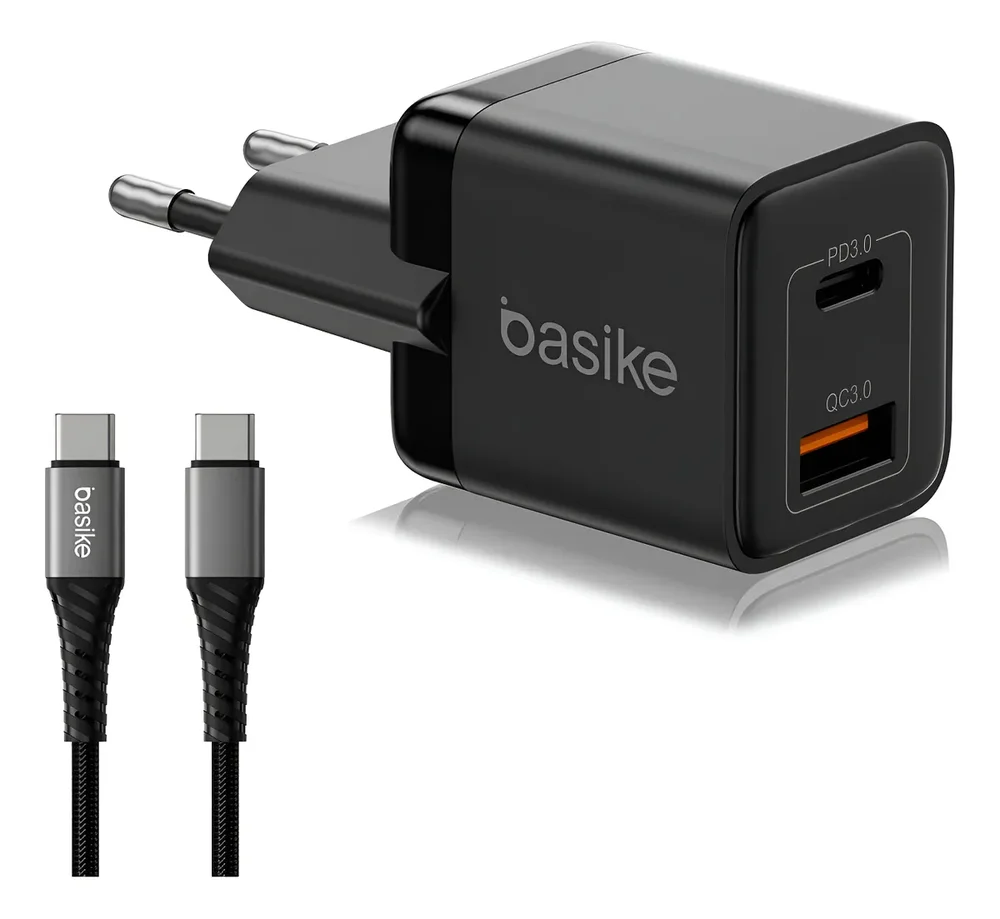 Carregador Turbo 20w Com Portas Usb-a E Type-c Preto-c-c