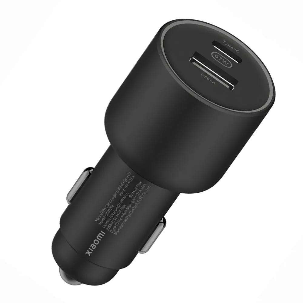 Carregador Rápido Turbo Xiaomi 67w Usb-a E Usb Tipo C - Preto