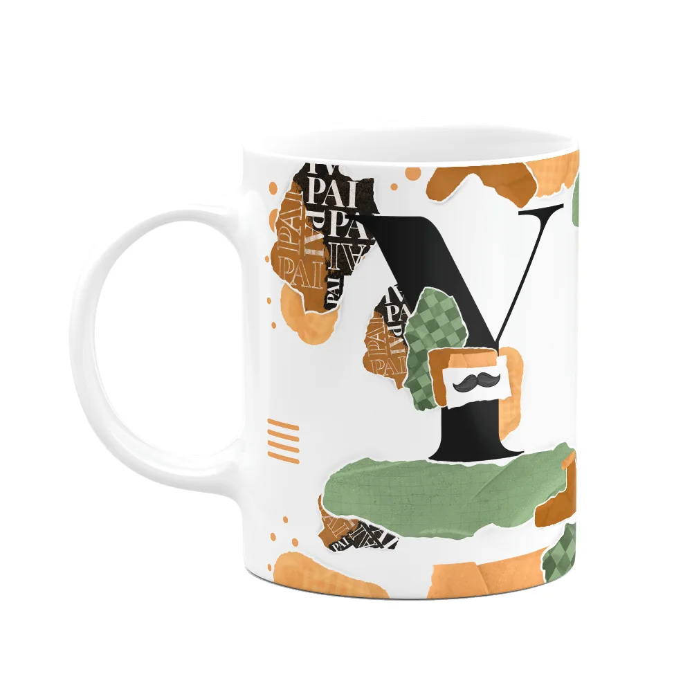 Caneca Do Pai - Inicial Do Nome Letra Y - Bg-green