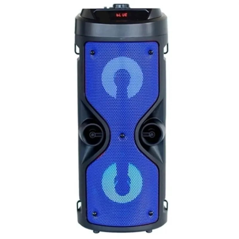Caixa De Som Bluetooth Portátil Com Microfone Karaokê, LED RGB, Alça De Transporte