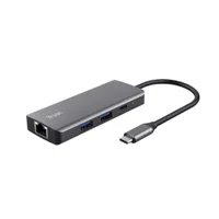 Adaptador Usb-c Trust Dalyx Mult, Usb 3.0, 6 Portas, 100w, 5 Gbps, Prata