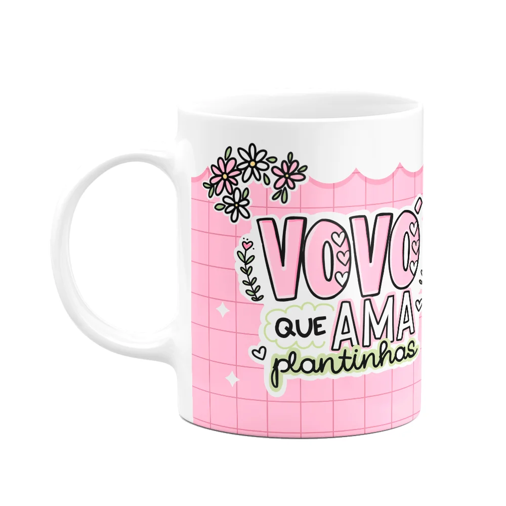 Caneca Flork Avós - Vovó Que Ama Café - Branca 325ml