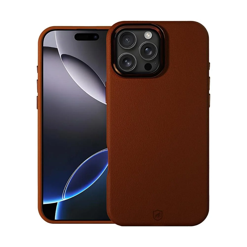 Capa Para Iphone 16 Pro Max - Couro Dual Magsafe - Marrom - Gshield
