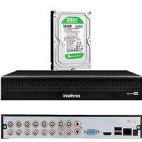 Kit Intelbras, DVR 1016c Full HD, 16 Canais + HD 500GB