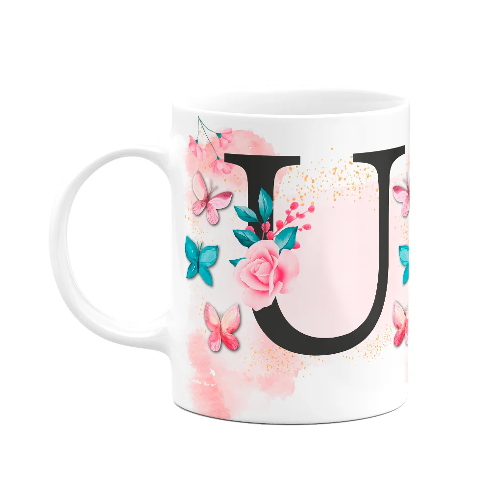 Caneca Butterfly Letra U