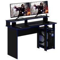 Mesa Para Escritório Home Office Gamer Me4153 - Gran Belo Mdp Preto/azul.