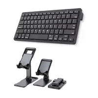 Teclado Bluetooth Para Tablet 7 10.2 +suporte De Apoio Preto