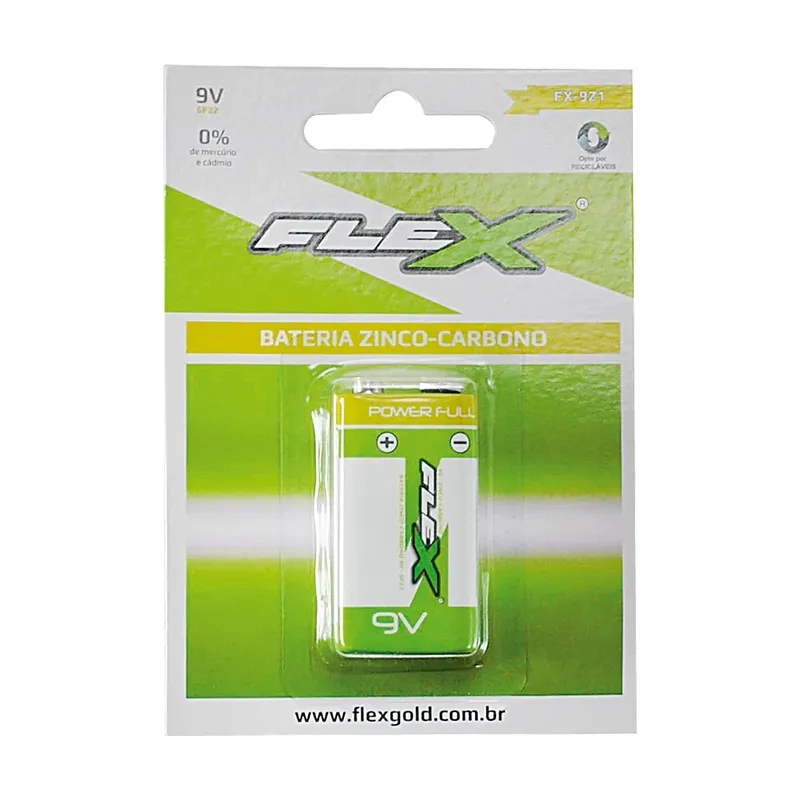 Bateria Flex Zinco 9v 1 Unidade