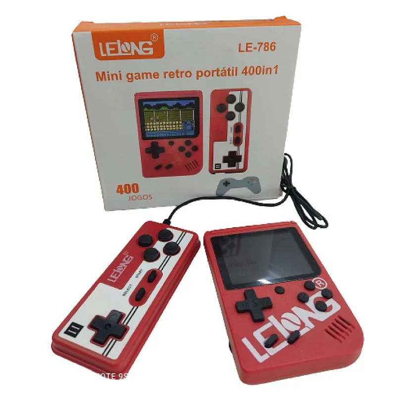 Mini Game Retro Portátil + Controle 400 Jogos Lelong Le-786