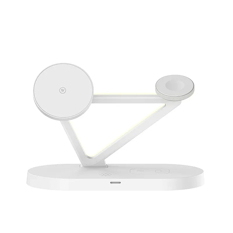 Carregador Por Indução Wireless 5 Em 1 C/ Lâmpada Noturna