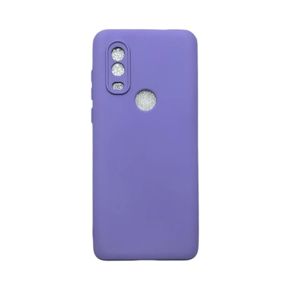 Capa Moto One Vision Silicone Aveludada Protege Câmera Colorida Capinha Anti Impacto Moto One Vision:roxo