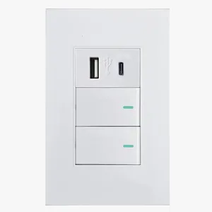Interruptor Duplo E Entrada Usb Com Entrada Tipo C, Jwcom