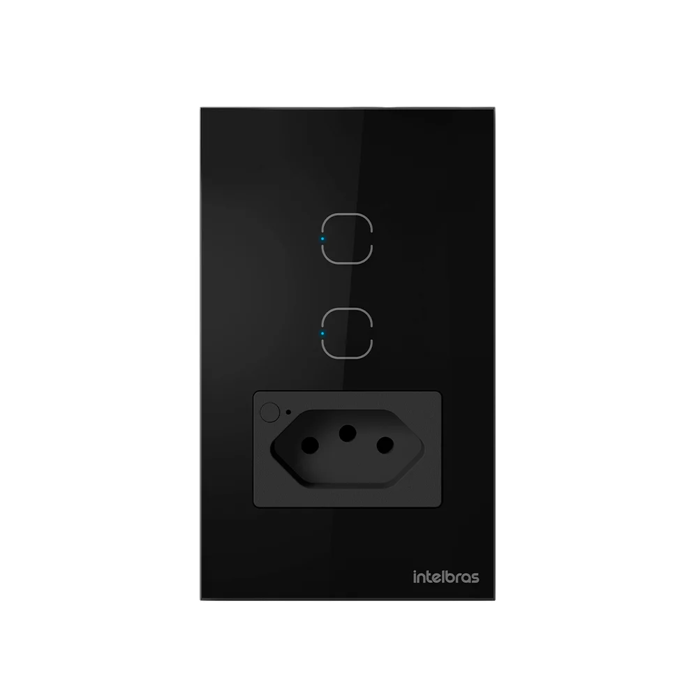 Tomada Com Interruptor Inteligente Wi-fi Etw 1021 Intelbras Preto