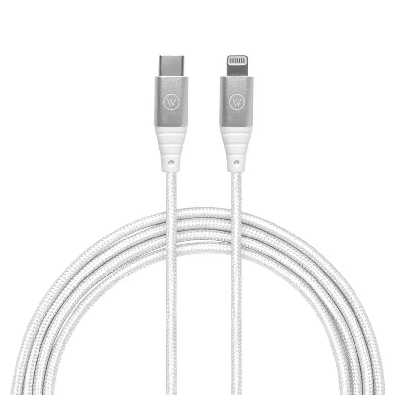 Cabo MFI Hard Cable Iwill, Para USB-C, Em Poliéster, 2M, Branco