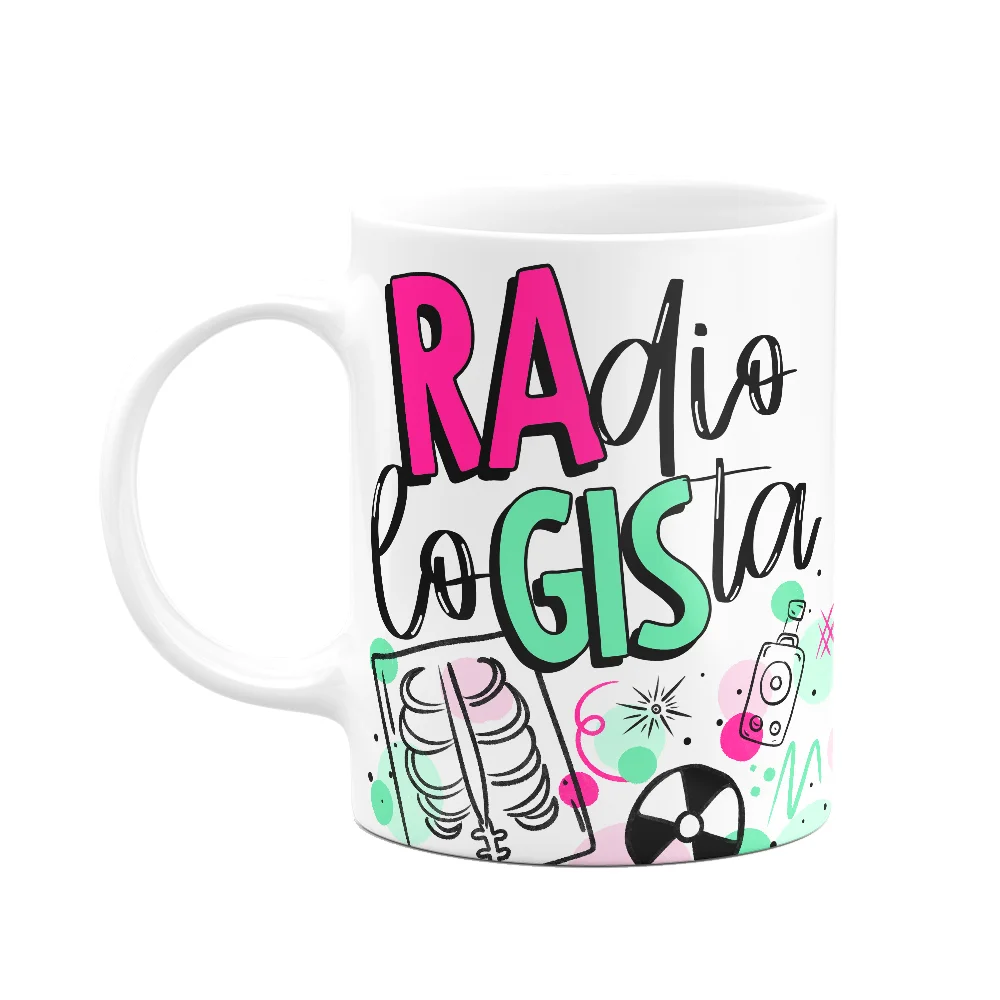 Caneca Profissões, Sou Radiologista - Branca