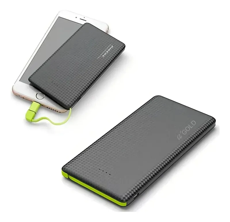 Carregador Portátil A'gold 10.000 Mah Com Cabo Branco