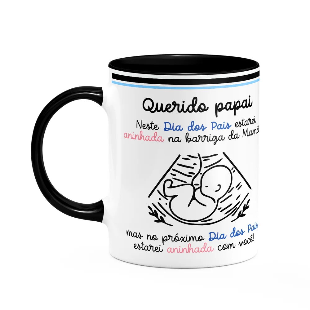 Caneca Dos Pais - Querido Futuro Papai De Menina - B-black