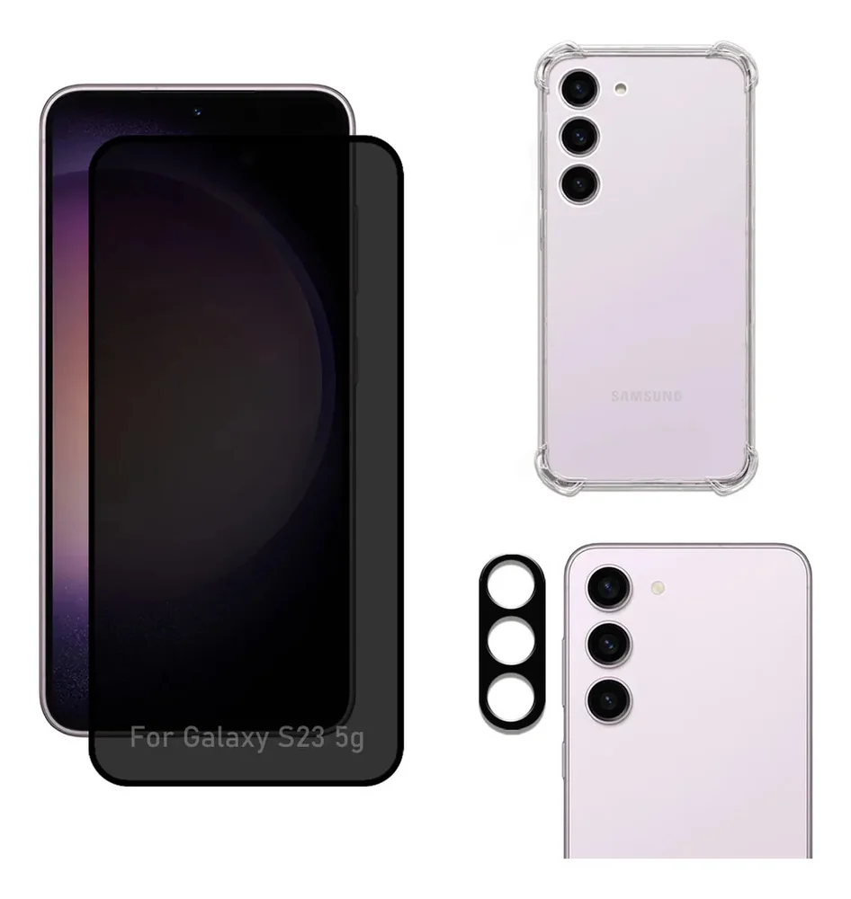 Kit Capa + Película Privativa Fosca + Câmera Para Samsung Galaxy S23 5g