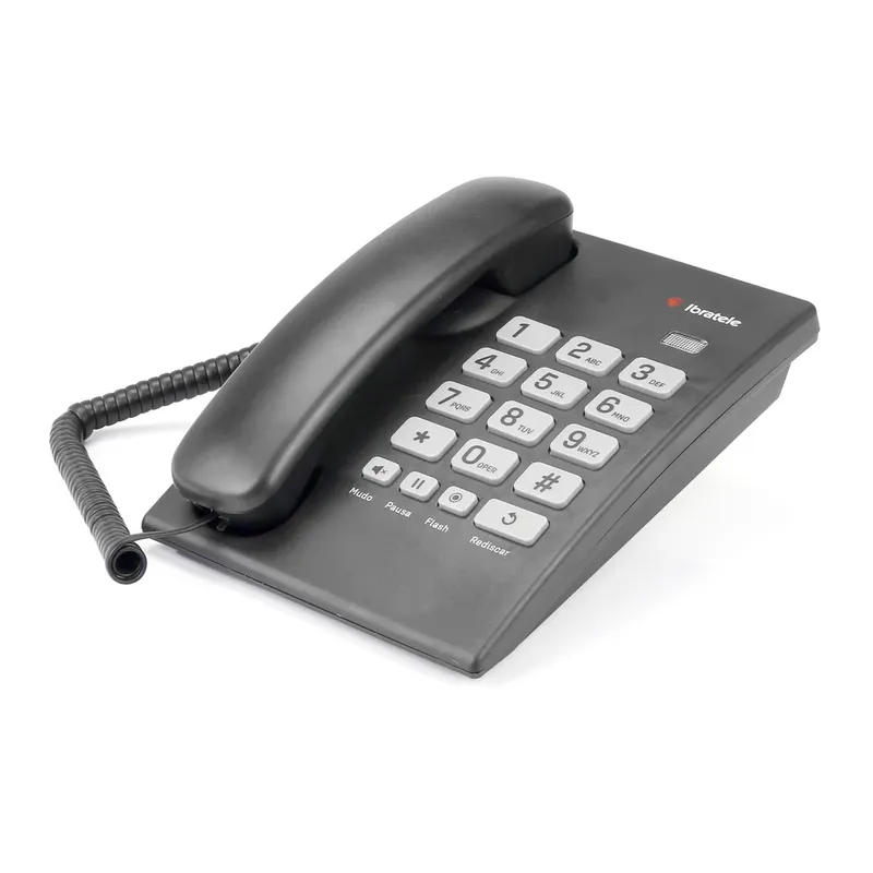 Telefone Fixo com Fio Ibratele, Preto
