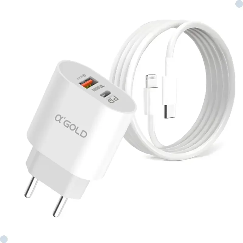 Carregador Turbo Universal Com Cabos Tipo C E Lightning