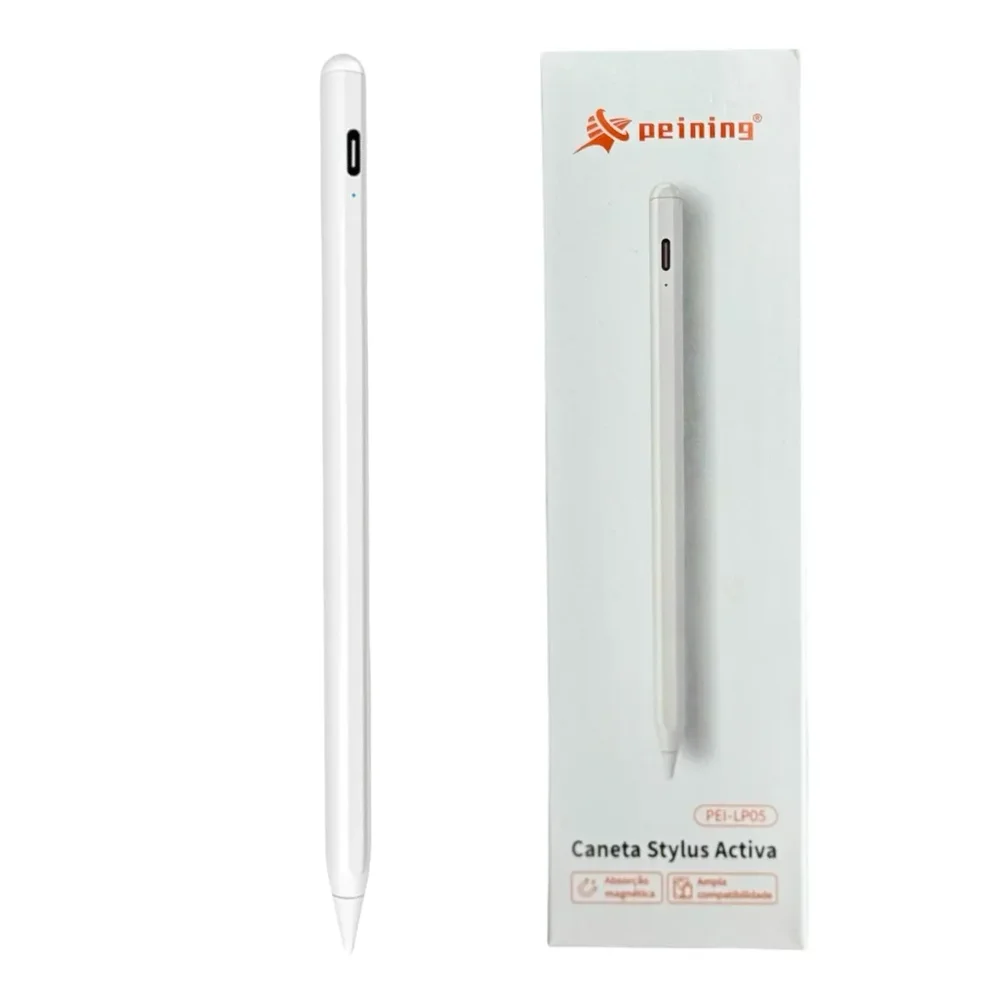 Caneta Touch Screen Capacitiva Universal Para Celular Tablet A8 A9 A9+ A11 A11+ Redmi Pad Ipad Iphone Smartphone Ponta Fina (branco)
