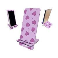 Porta Celular Mdf, Corações Roxo Bonito