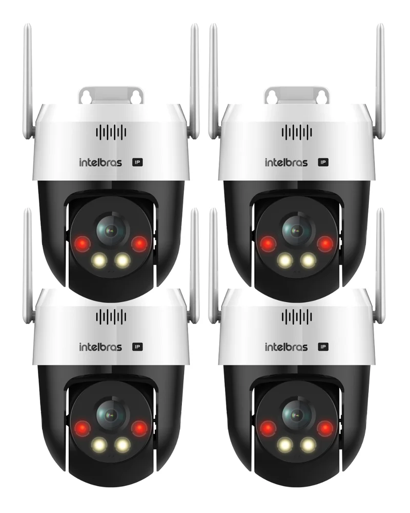 Kit 4 Câmeras Ip Wi-fi Intelbras Vipw 1300 Mini Sd Speed Dome 64gb