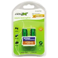 Pilha Recarregável Flex AA, Com 2 Pilhas, 2700mAh - Fx-Aa27b2