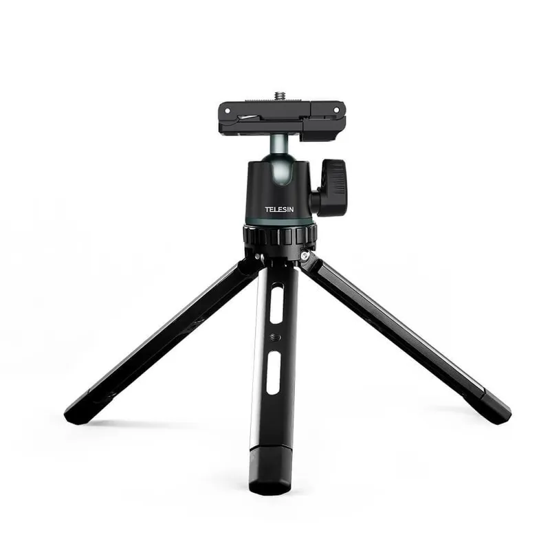 Tripé Telesin TE-TRP-005, Para Celular, E Câmeras DSLR, Com Estrutura em Alumínio, Preto com Cinza