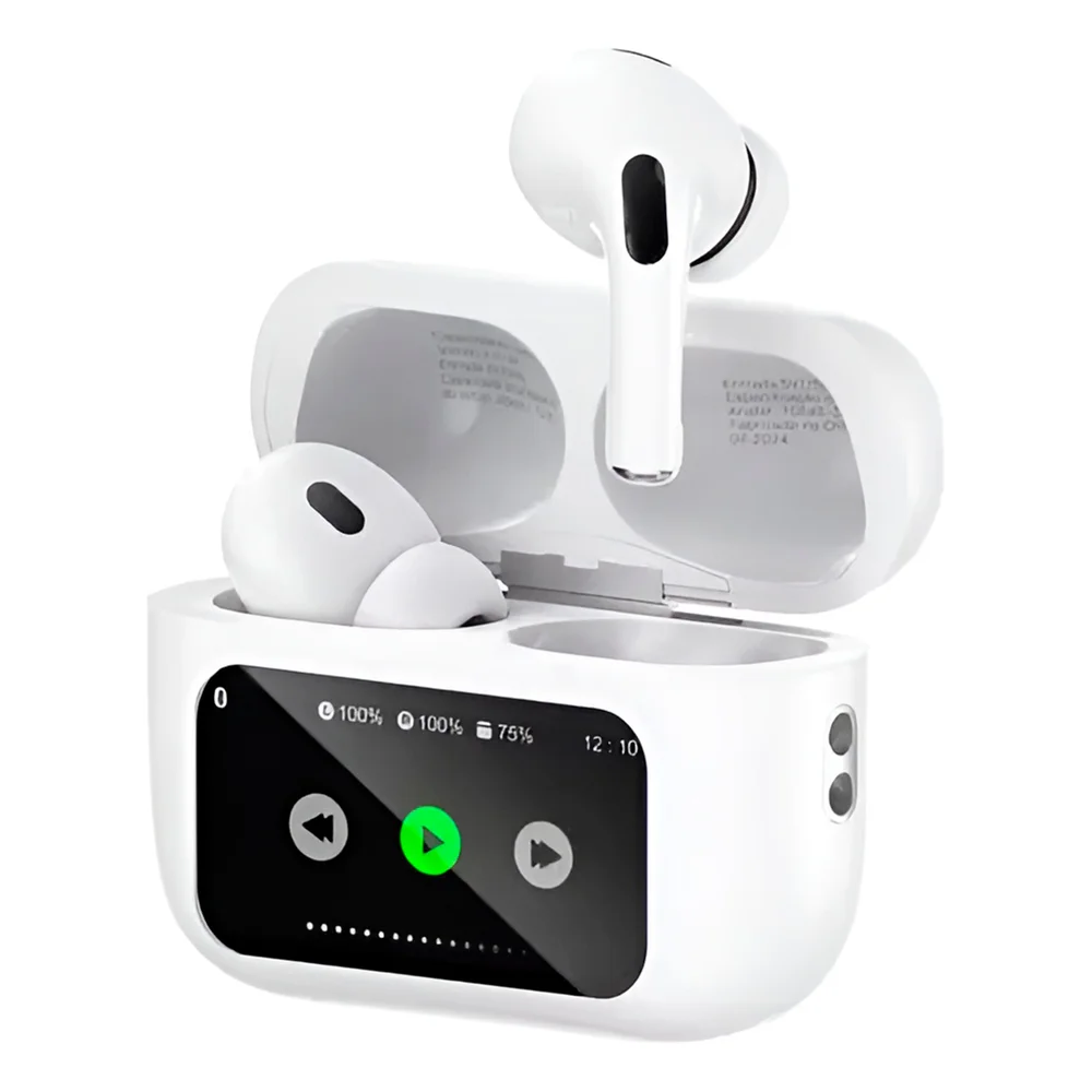 Fone Ouvido Bluetooth Tela Lcd Touch Screen Branco