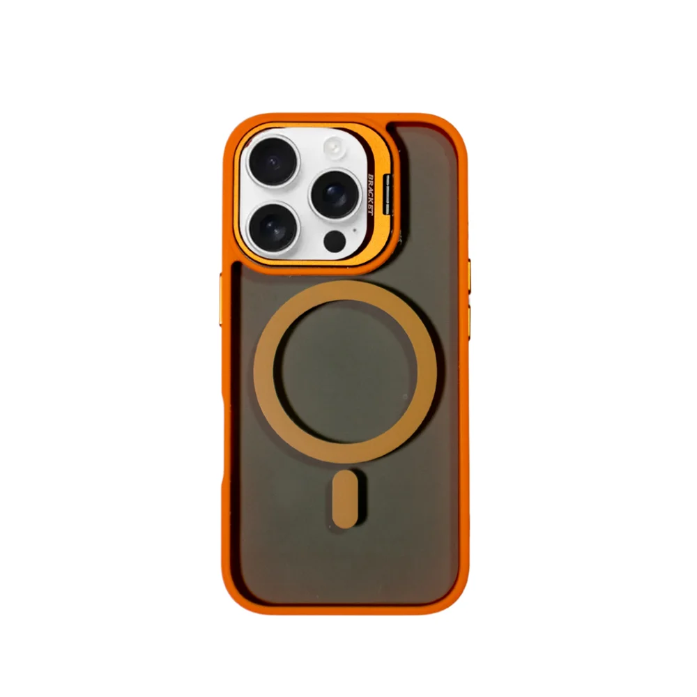 Capa Capinha Super Premium Magsafe Magnética Com Suporte Bracket + Película De Câmera Para Iphone 16 Pro
