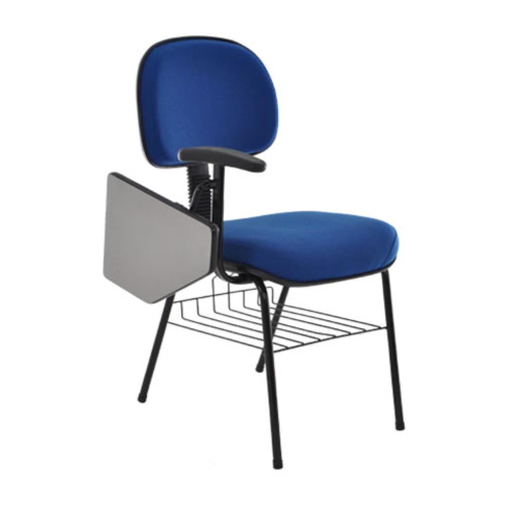 Cadeira Design Office Móveis Secretária Universitária, até 120kg, Base Fixa, Linha Robust Azul