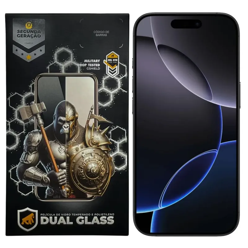 Película Para Iphone 16 Pro - Dual Glass Preta - Gshield