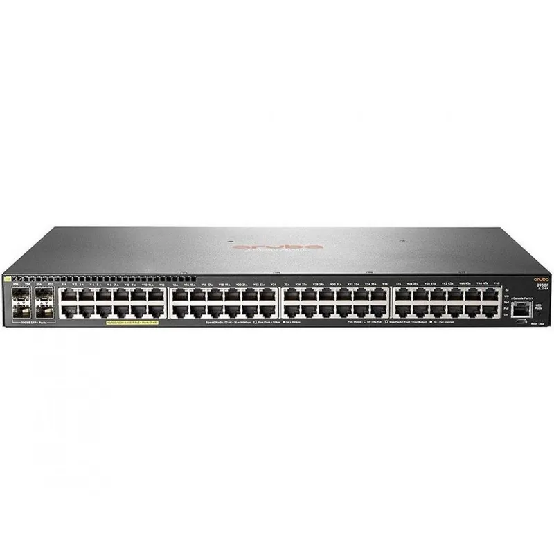 Switch Hewlett Packard Enterprise Aruba 2930f, 10/100/1000Mbps, 48g Poe+ 4SFP+ SWCH - JL256A