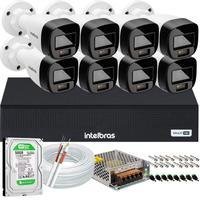 Kit 8 Cameras Segurança Intelbras Vhd 3220b+ Microfone Audio Full Color 1080p Dvr Mhdx 3008c 500gb
