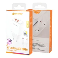 Carregador Usb-c + Usb-a Com Cabo Usb-c X Lightning Peining Pei-pd123-4