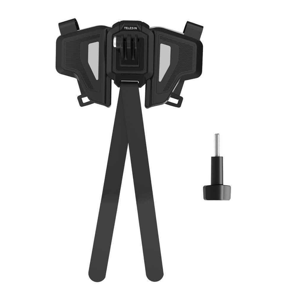 Suporte Queixo Para Gopro E Câmeras Similares - Telesin Cor Cinza