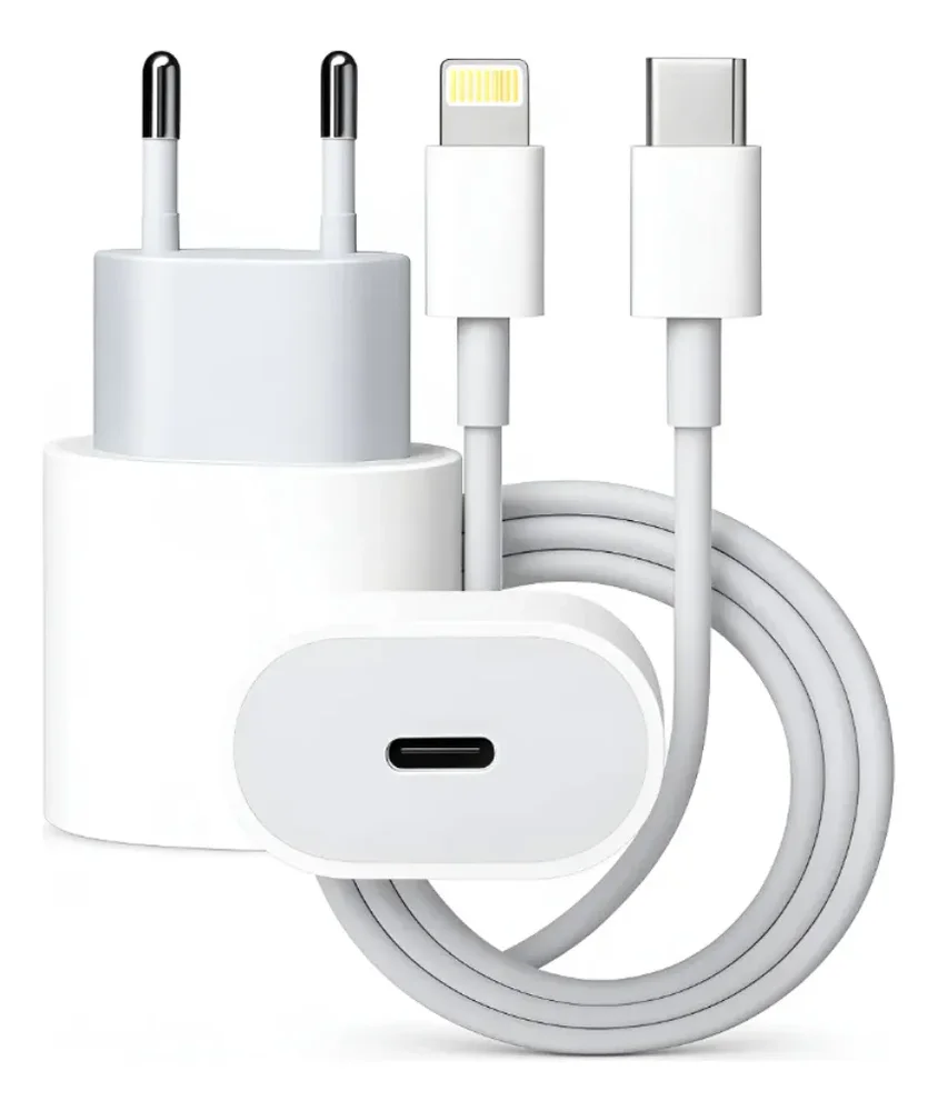 Carregador Turbo 30w Compatível Iphone Usb-c Lightning Com Cabo 1m Bivolt Carregamento Turbo Compatível Iphone 7 8 X Xr 11 12 13 14 Compacto Seguro