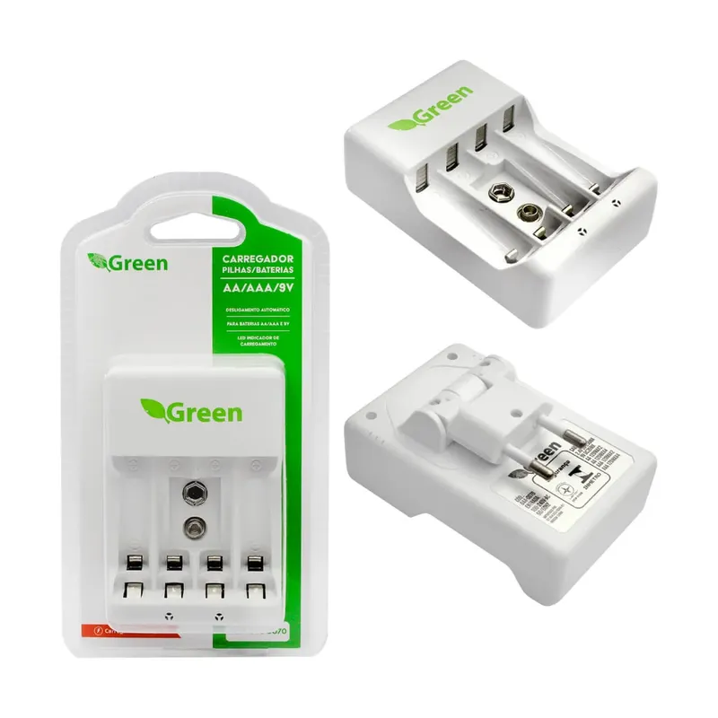 Carregador Ultra Rápido De Pilha/bateria Aa/aaa/9v - Bivolt